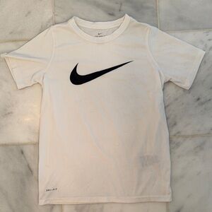 Nike White Black Logo Short Sleeve Tee